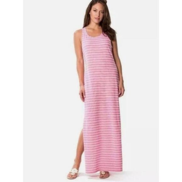 Sail To Sable Pink Stripe Maxi Dress XL - Picture 2 of 5